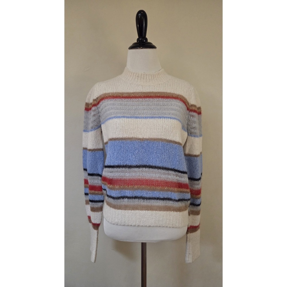 Veronica Beard Meredith Striped‎ Pullover Sweater Cotton Wool Alpaca Cashmere S